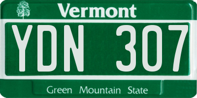 VT license plate YDN307