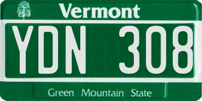 VT license plate YDN308