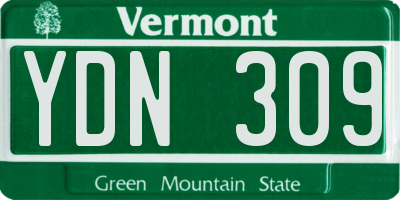 VT license plate YDN309