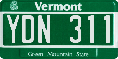VT license plate YDN311