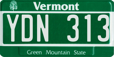 VT license plate YDN313