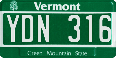 VT license plate YDN316