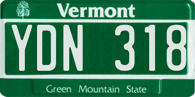 VT license plate YDN318