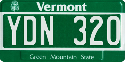 VT license plate YDN320