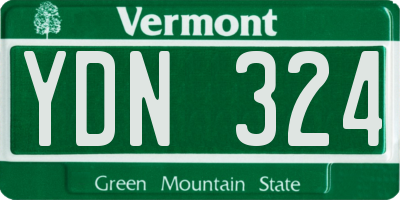 VT license plate YDN324
