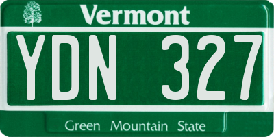 VT license plate YDN327