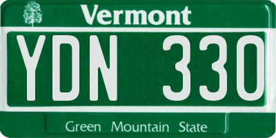 VT license plate YDN330