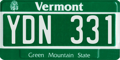 VT license plate YDN331