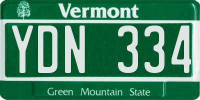VT license plate YDN334