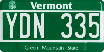 VT license plate YDN335