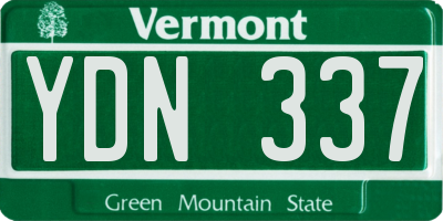 VT license plate YDN337