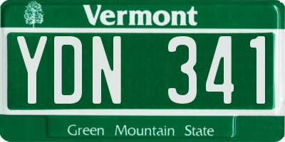 VT license plate YDN341