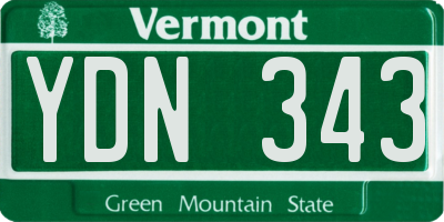 VT license plate YDN343