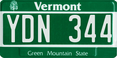 VT license plate YDN344
