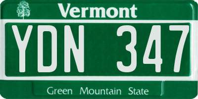 VT license plate YDN347