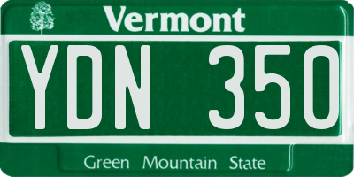 VT license plate YDN350