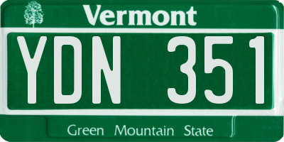 VT license plate YDN351
