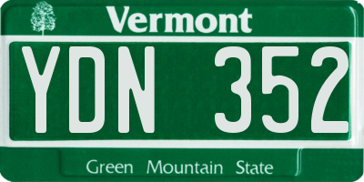VT license plate YDN352