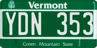 VT license plate YDN353