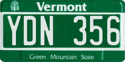 VT license plate YDN356