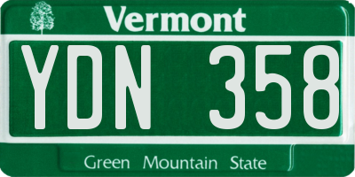 VT license plate YDN358