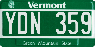 VT license plate YDN359