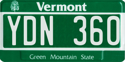 VT license plate YDN360