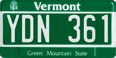 VT license plate YDN361