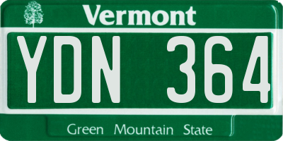 VT license plate YDN364