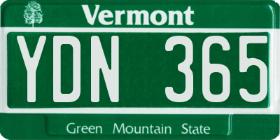 VT license plate YDN365