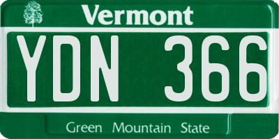 VT license plate YDN366
