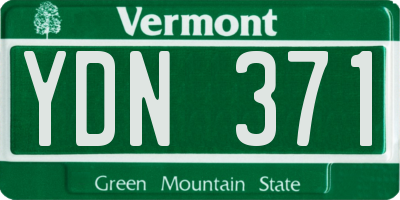 VT license plate YDN371