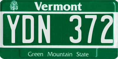 VT license plate YDN372