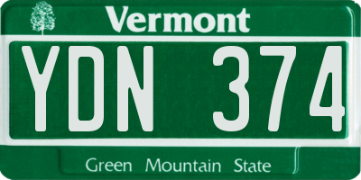 VT license plate YDN374