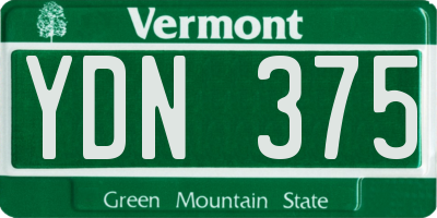 VT license plate YDN375