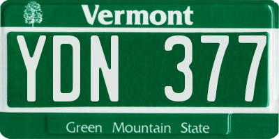 VT license plate YDN377
