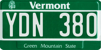 VT license plate YDN380