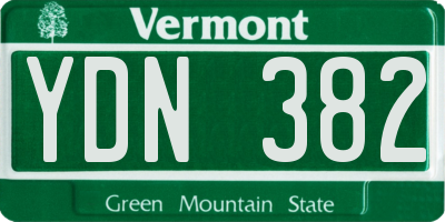 VT license plate YDN382