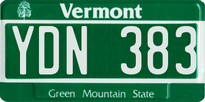 VT license plate YDN383
