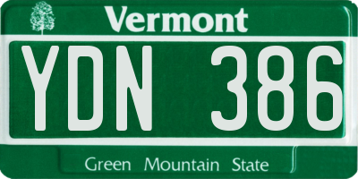 VT license plate YDN386