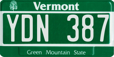 VT license plate YDN387
