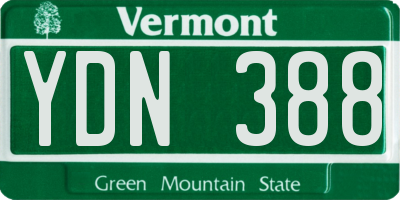 VT license plate YDN388