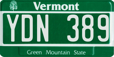 VT license plate YDN389