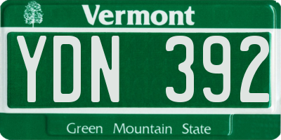 VT license plate YDN392