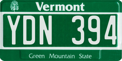 VT license plate YDN394