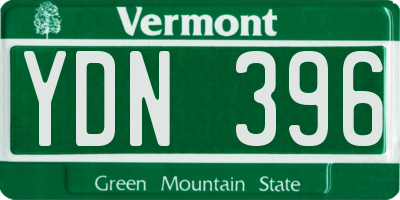 VT license plate YDN396