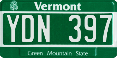 VT license plate YDN397