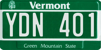 VT license plate YDN401