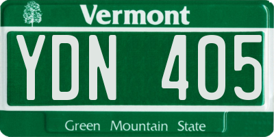 VT license plate YDN405