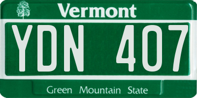 VT license plate YDN407
